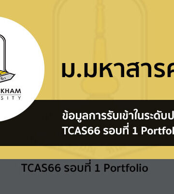 ระเบียบการรับสมัคร รอบที่ 1 Portfolio มหาวิทยาลัย มหาสารคาม ปี 2566