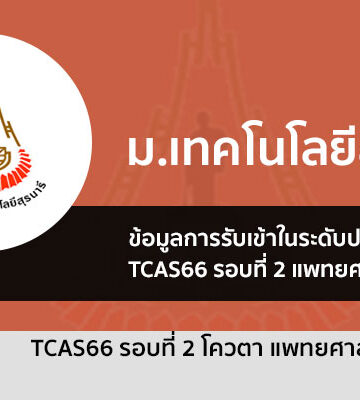 ระเบียบการรับสมัคร หลักสูตรแพทยศาสตรบัณฑิต รอบโควตา มทส. ปี 66